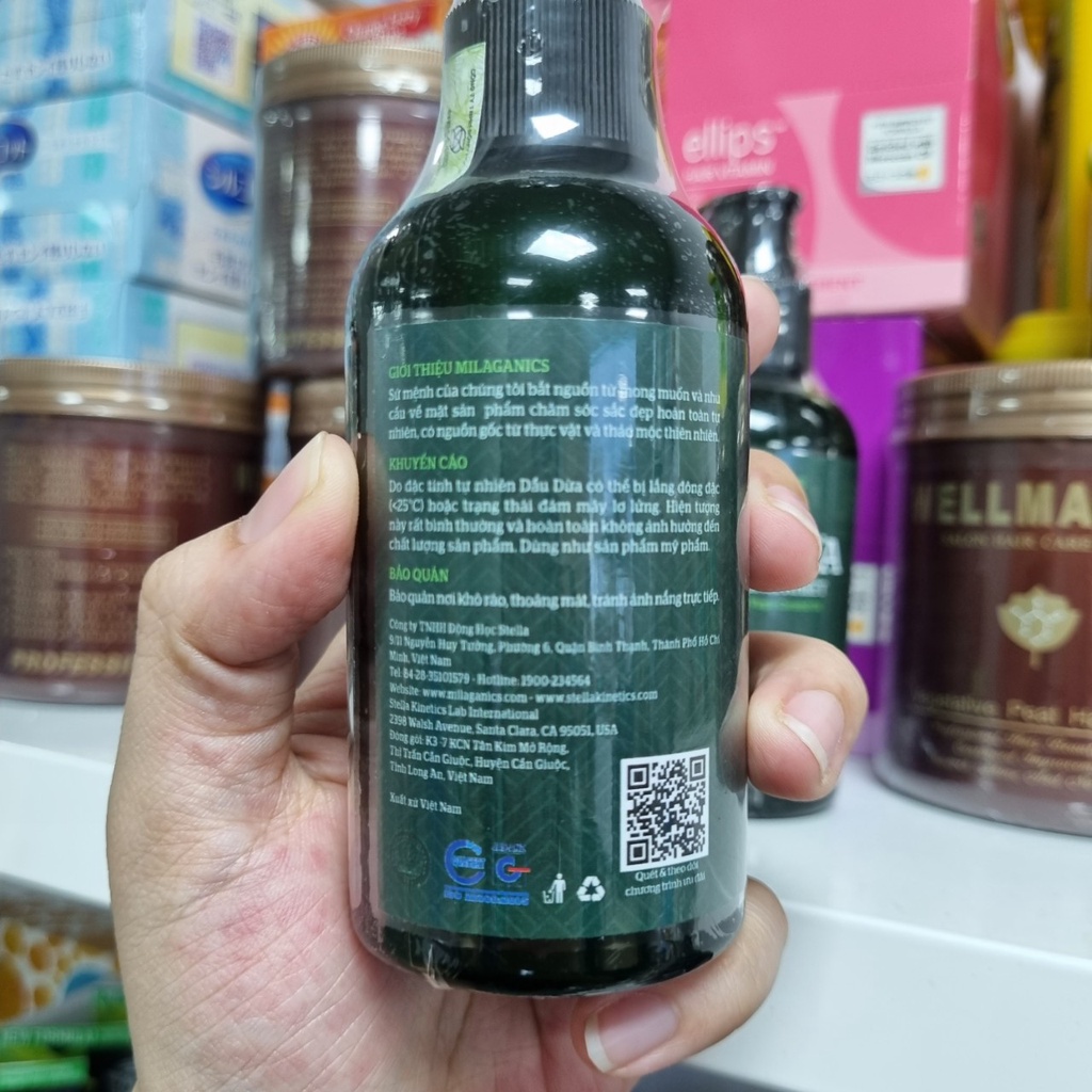 Dầu dừa nguyên chất Milaganics Dầu Dưỡng Da Extra Coconut Oil 150ml