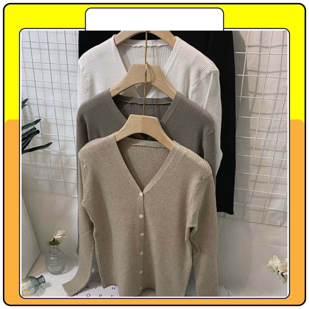 Áo khoác cagidan len nữ tutu dáng ngắn dài phong cách Hàn Quốc, áo cgd cúc dài tay Queenshop