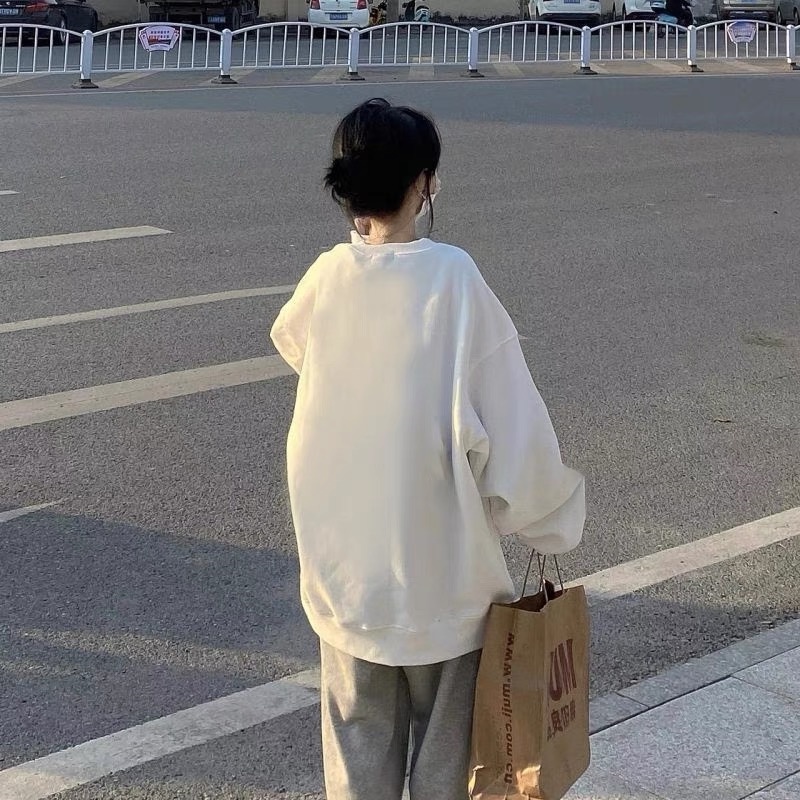 NRVP Áo Thun Tay Dài Oversize In Họa Tiết Phong Cách Hàn Quốc Thời Trang Cho Nam Và Nữ