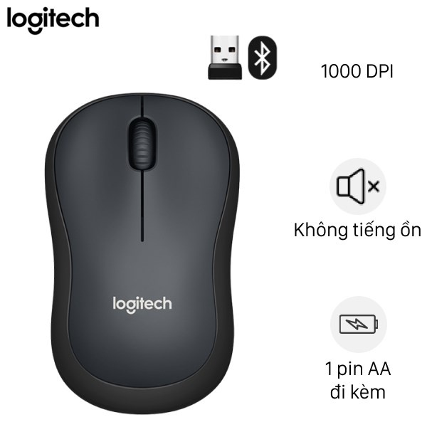 Chuột Quang Không Dây Logitech M221 - Chuột Không Dây Yên Tĩnh - Hàng Chính Hãng Logitech