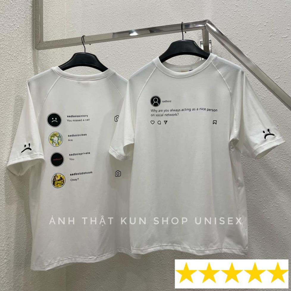 Áo thun sad boiz sadtagram tee logo nam nữ áo thun tay lỡ sadboiz sadtagram full tag