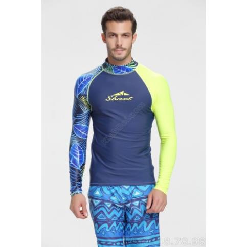 Áo Bơi Nam Dài Tay Chống Nắng Chống UV Sbart 742 Xanh Đẹp