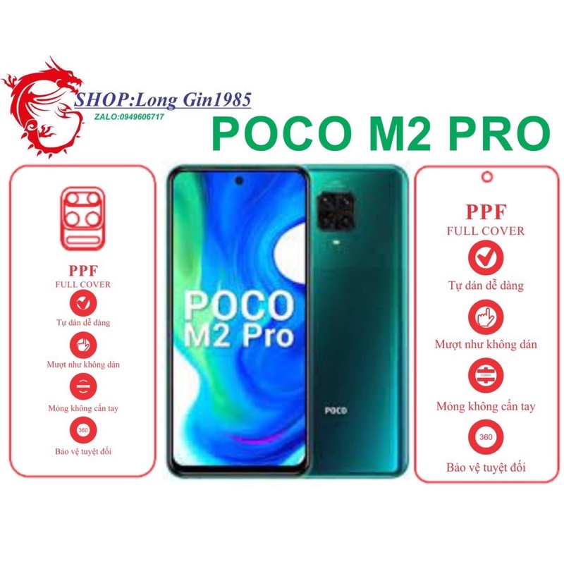 POCO M2 PRO miếng dán trong Ppf mặt sau và mặt trước chống va đập chống trầy xước