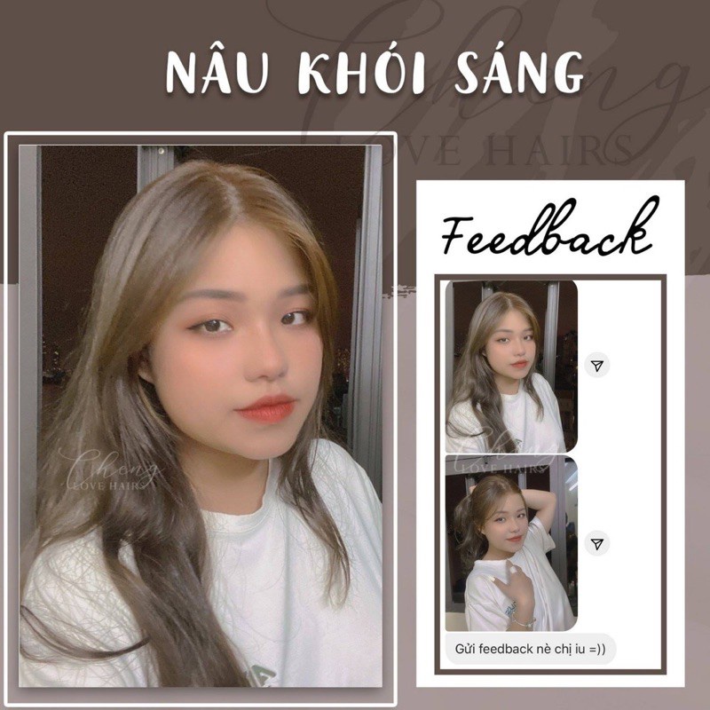 Thuốc nhuộm tóc NÂU KHÓI SÁNG không cần thuốc tẩy tóc lên từ tone 6 - 7 tặng oxi |Chenglovehair, Chenglovehairs