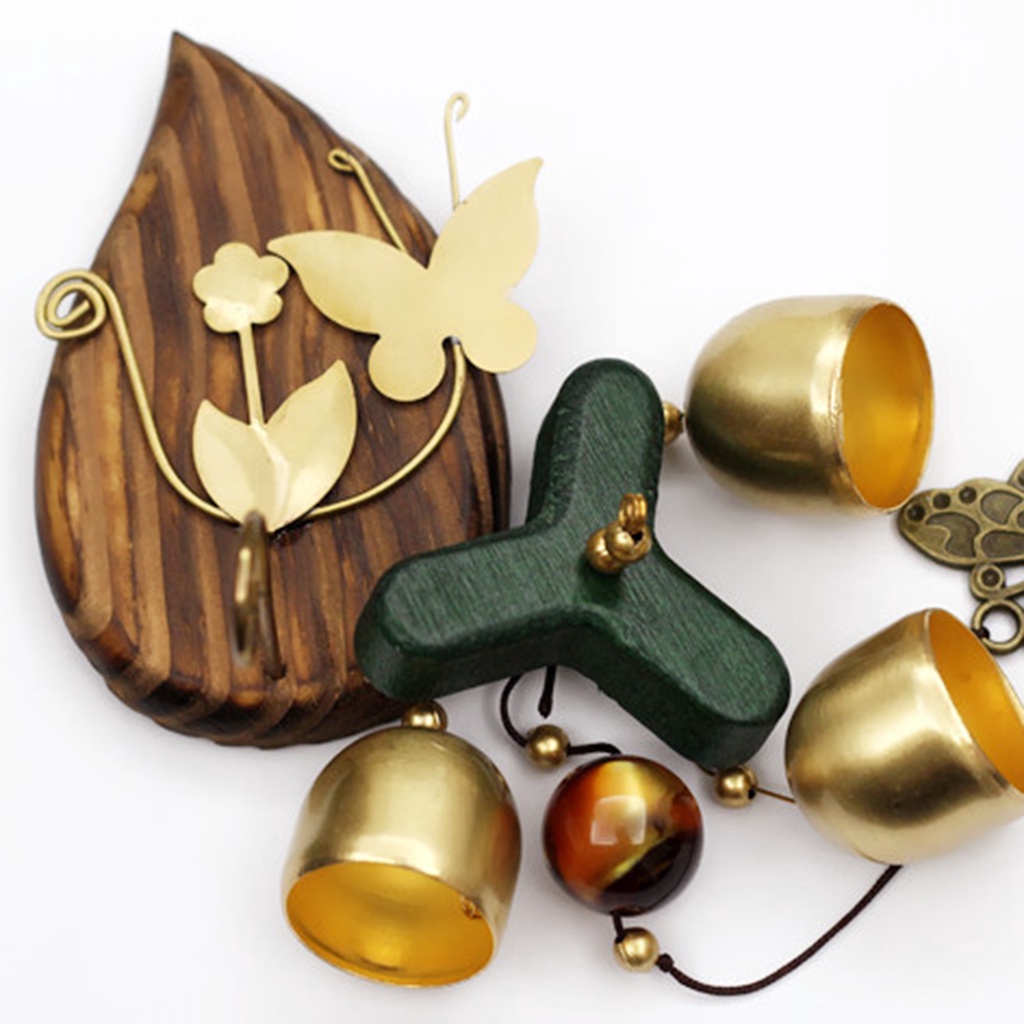 Chuông gió bằng đồng trang trí 3 quả chuông phong cách cổ điển độc đáo trang trí nội thất