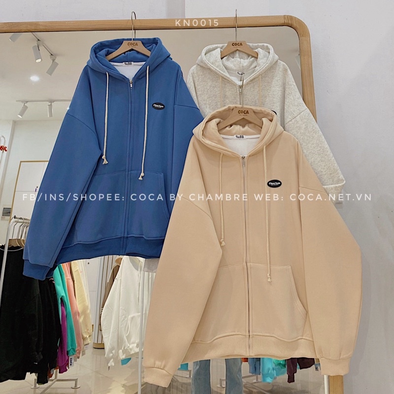 [KN0015]🐮 Áo khoác HOODIE ZIP nỉ lót lông may logo cao su CHOA YUNO form rộng (Có sẵn/ảnh thật) | BigBuy360 - bigbuy360.vn