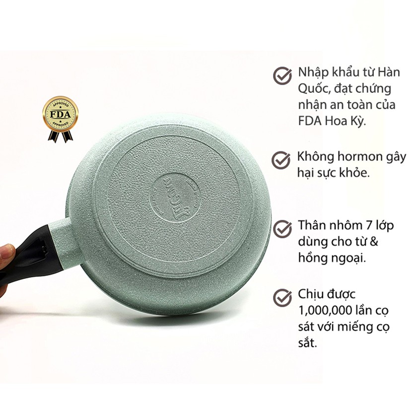 Chảo rán chống dính đá ceramic Jade Lacena, size 26, 28 và 30 cm