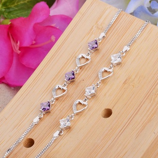 Combo 2 lắc tay bạc đính đá trẻ trung