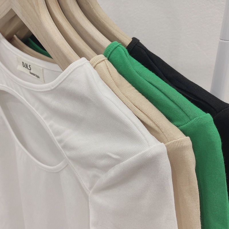 [Hot 2022] Áo Croptop Thun Gân Chất Cotton Bozip Co Dãn Cut Out Hở Ngực Siêu Xinh