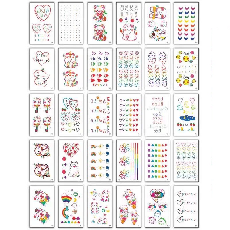 Bộ 30 miếng hình xăm dán trang trí đáng yêu sành điệu