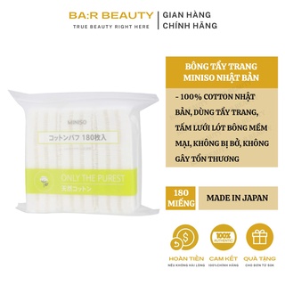 Bông tẩy trang Miniso Nhật Bản 180 miếng