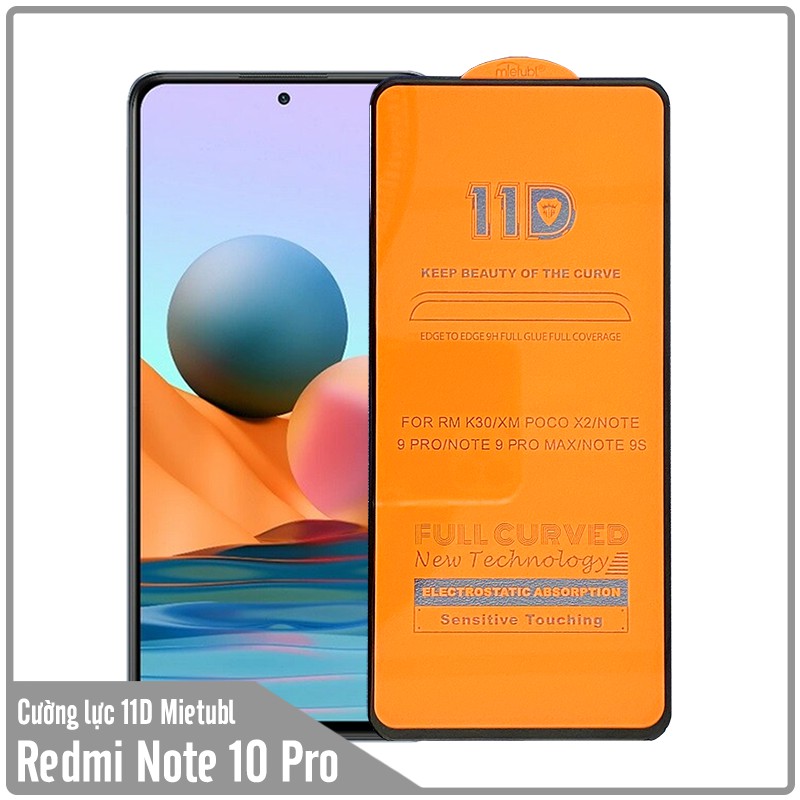 Kính cường lực 11D cho Xiaomi Redmi Note 10 Pro Full viền Đen MIETUBL