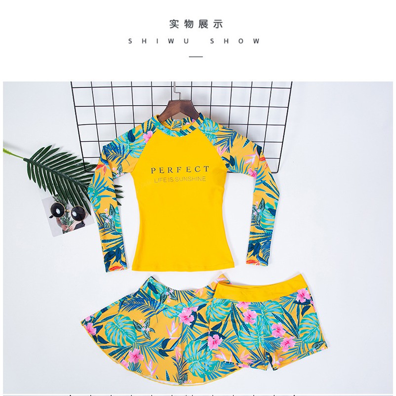 Bộ Đồ Bơi Áo Tay Dài + Chân Váy Thời Trang Quyến Rũ Cho Nữ | BigBuy360 - bigbuy360.vn