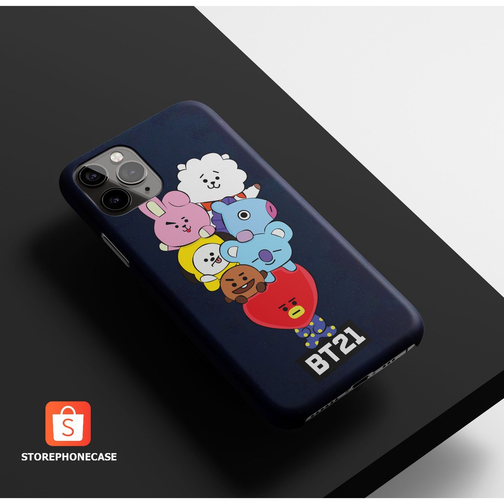 Ốp Điện Thoại Cứng Họa Tiết Bt21 All Friends Cho Iphone Samsung Xiaomi Vivo Oppo Realme Bts