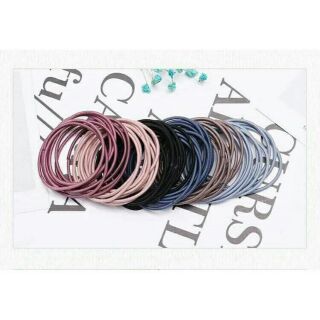 Combo 100 chiếc chun cột tóc tròn trơn nhiều màu