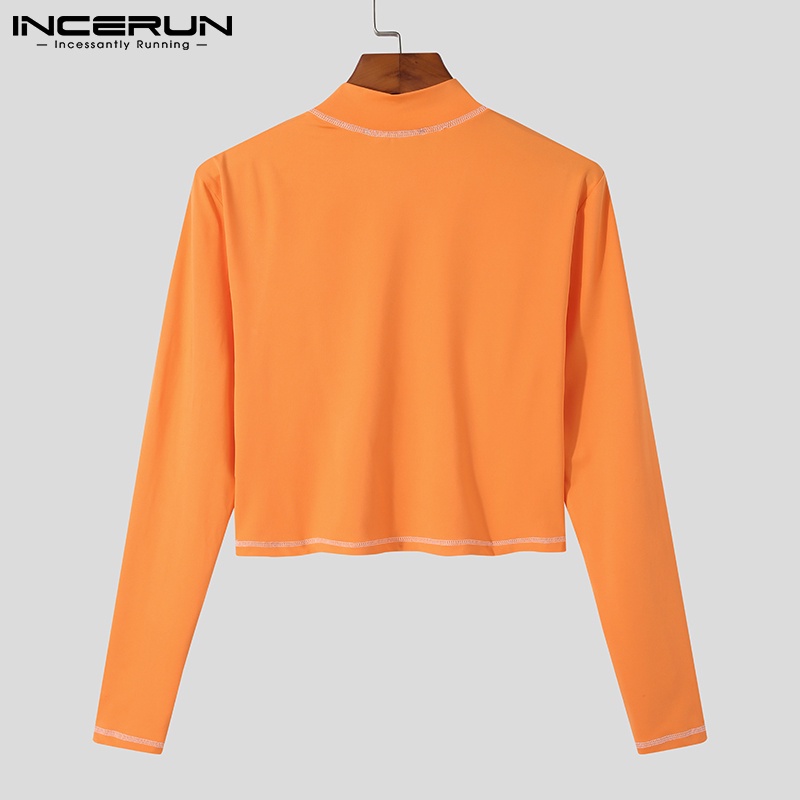 Áo thun lửng INCERUN tay dài thời trang dành cho bạn nam