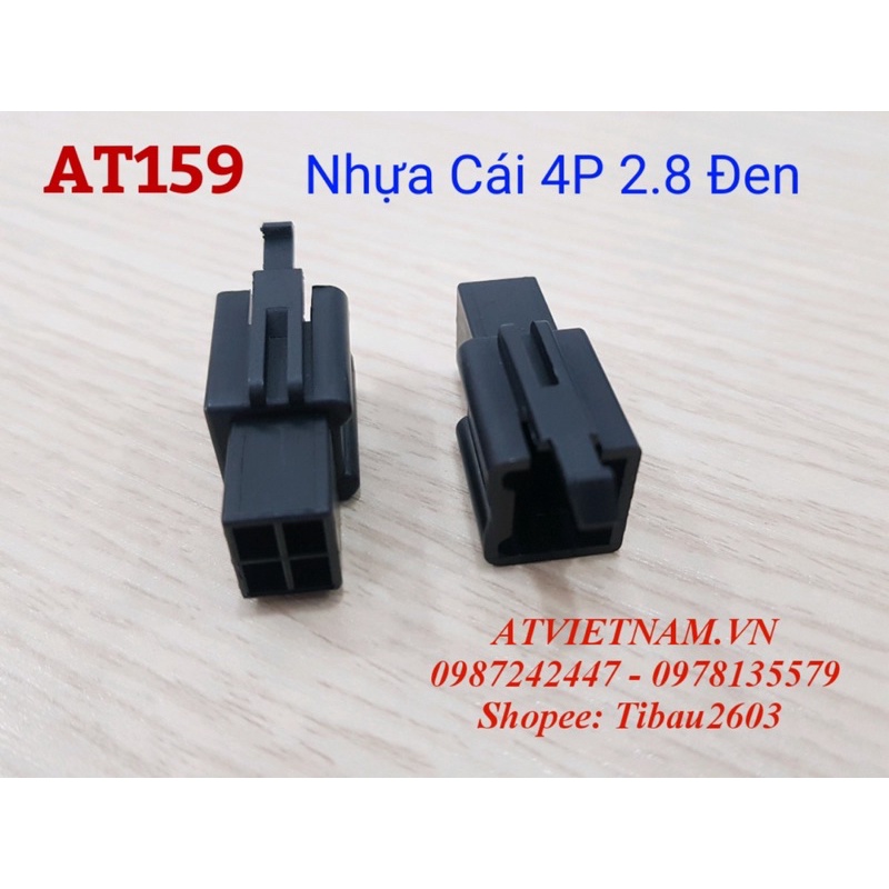 Giắc nhựa đầu Cái 4P 2.8 màu Đen - AT159