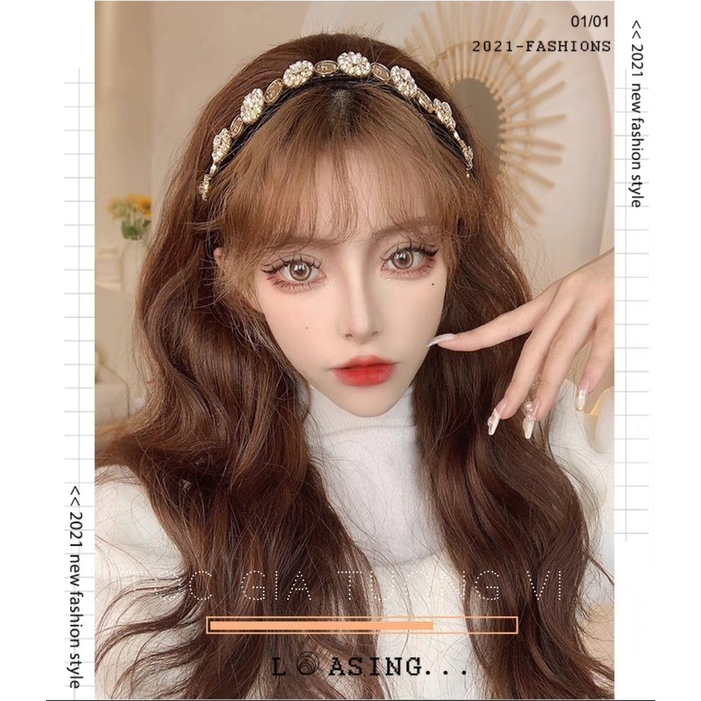 ( Hàng Chuẩn Mẫu)  Tóc Giả Cài Băng Đô Xù Sóng Tơ Cao Cấp Hot New 2021 (Đảm bảo đẹp y hình!)