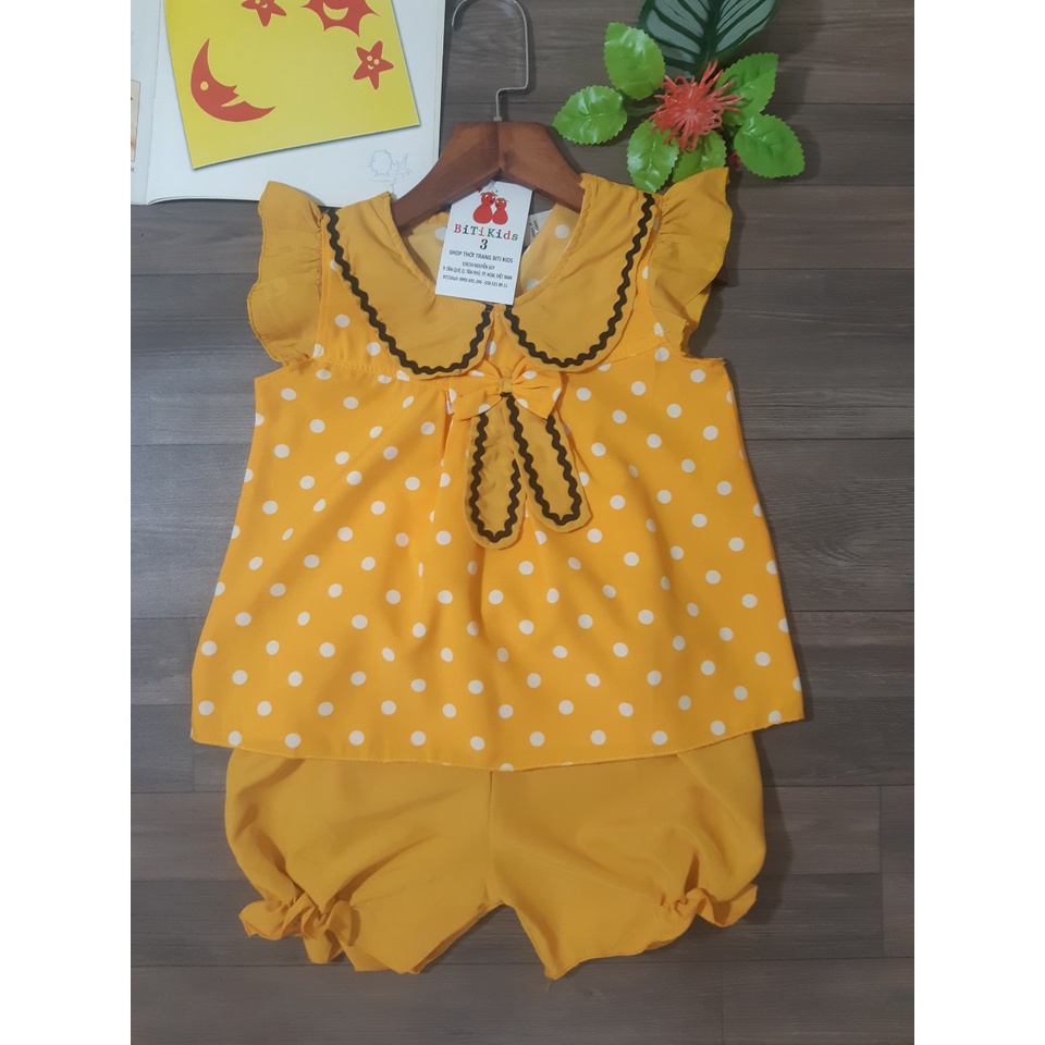 Đồ bộ bé gái ,quần áo trẻ em mặc nhà,BITIKIDS,kiểu dáng baby dễ thương 5 màu 6 - 14kg.