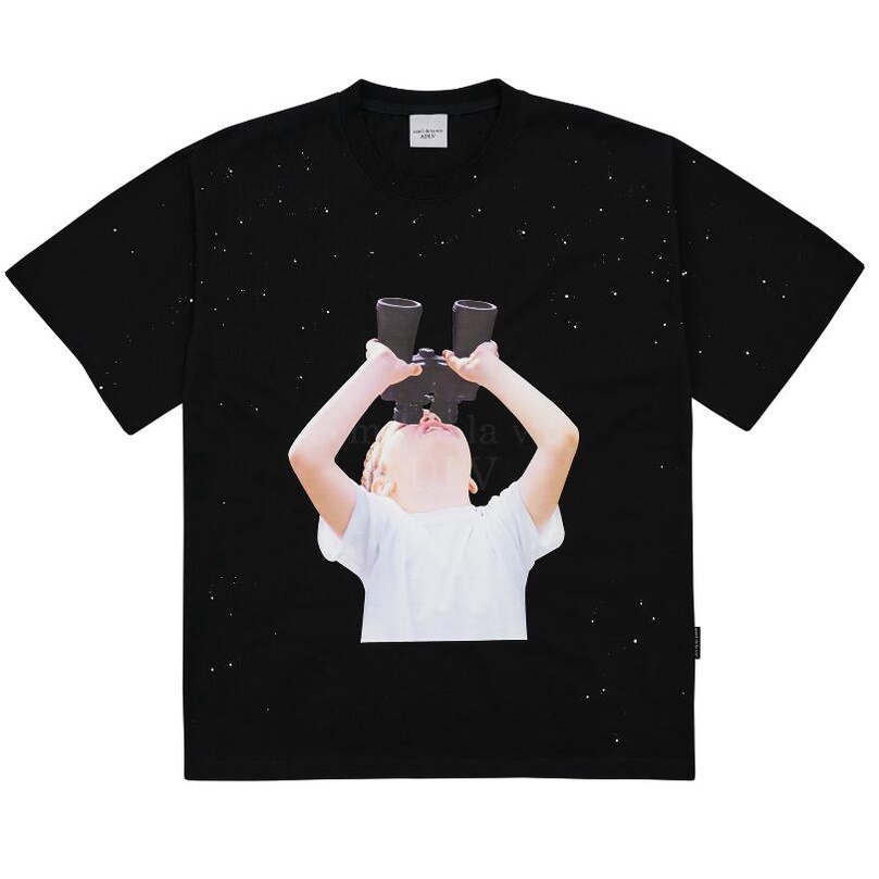 Adlv / Accmedelavie Phi Hành Gia Ngôi Sao Áo Thun cotton Tay Ngắn unisex