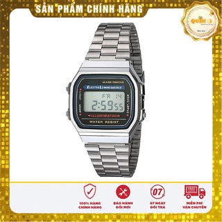[HOT] Đồng hồ điện tử nam nữ A168WA- 1  Vintage màu bạc mạ thép chống gỉ cao cấp kèm ảnh thật