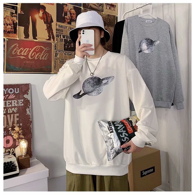 Áo Sweater Nam Nữ Saturn Nỉ Dài Tay Phong Cách Hàn Quốc Tay Dài Form Rộng | BigBuy360 - bigbuy360.vn