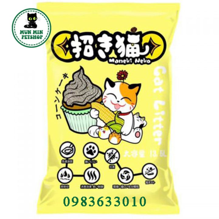 Cát vệ sinh mèo 5L [𝐅𝐑𝐄𝐄 𝐒𝐇𝐈𝐏] Cát Maneki Neko vón, mùi thơm dịu nhẹ, khử mùi tốt, không bụi, thành phần tự nhiên