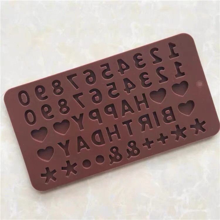 Khay silicon làm kẹo dẻo, thạch, socola - số &amp; chữ cái