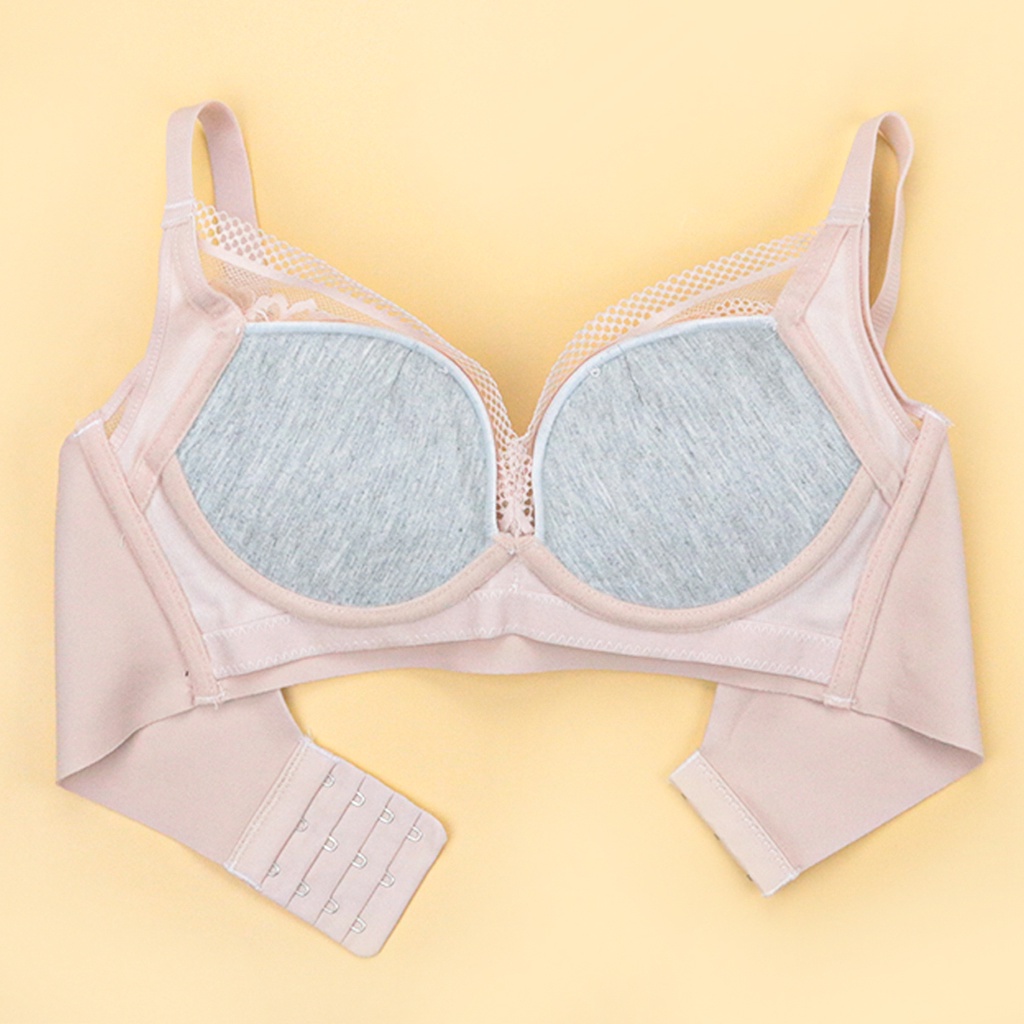 Áo Lót Không Gọng Đệm Dày LUPERI Phối Ren Nâng Đẩy Ngực Bản Lưng Không Đường May 3 Móc LUAL862