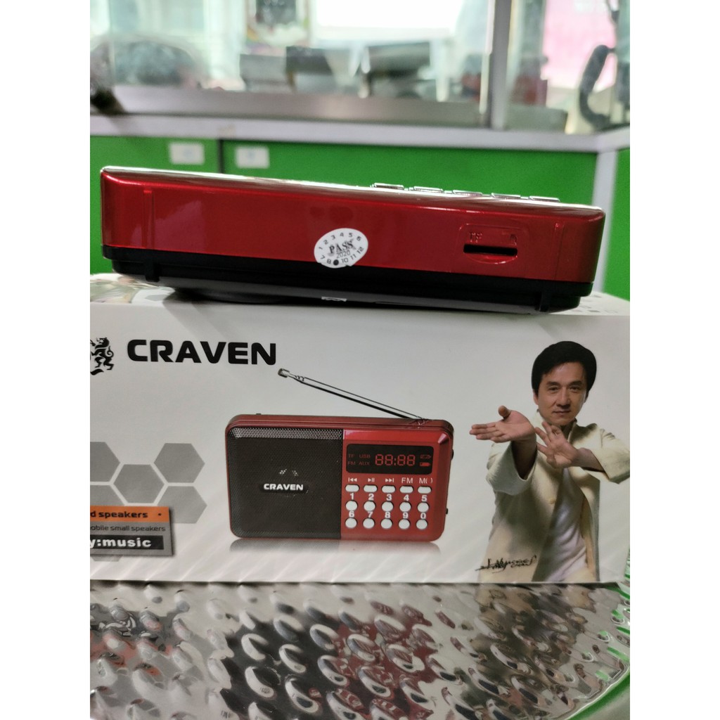 Đài Nghe Nhạc Craven CR-16/1 Khe Cắm Thẻ Nhớ/1 Cổng USB/3W/1 Pin BL-5C*800mAh [20x10x5]