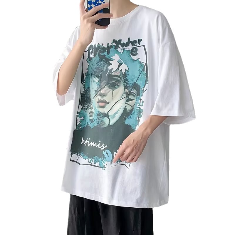 Áo Thun Tay Ngắn Dáng Rộng In Họa Tiết Hoạt Hình Phong Cách Hip Hop Nhật Bản Thời Trang Cho Nam Và Nữ size M-8XL