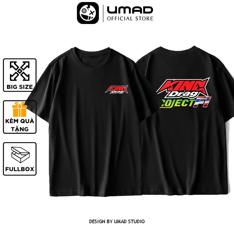Áo thun nam UMAD King Drag v.2 cổ tròn phông Unisex Racing Boy Xe Độ vải thể thao có Big Size