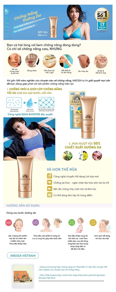 Kem chống nắng Anessa Perfect UV Sunscreen Skincare Gel SPF50+ 90g