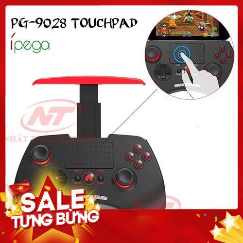 Tay cầm chơi game bluetooth IPEGA PG-9028 hỗ trợ PC/ANDROID/IOS - tích hợp TOUCH PAD(Đen) - Hàng nhập khẩu