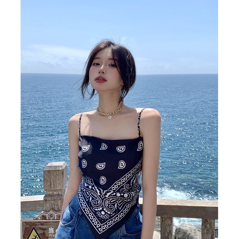 [Hàng đang về] Áo khăn yếm bandana hai dây cột nơ sexy summer 2021 | BigBuy360 - bigbuy360.vn
