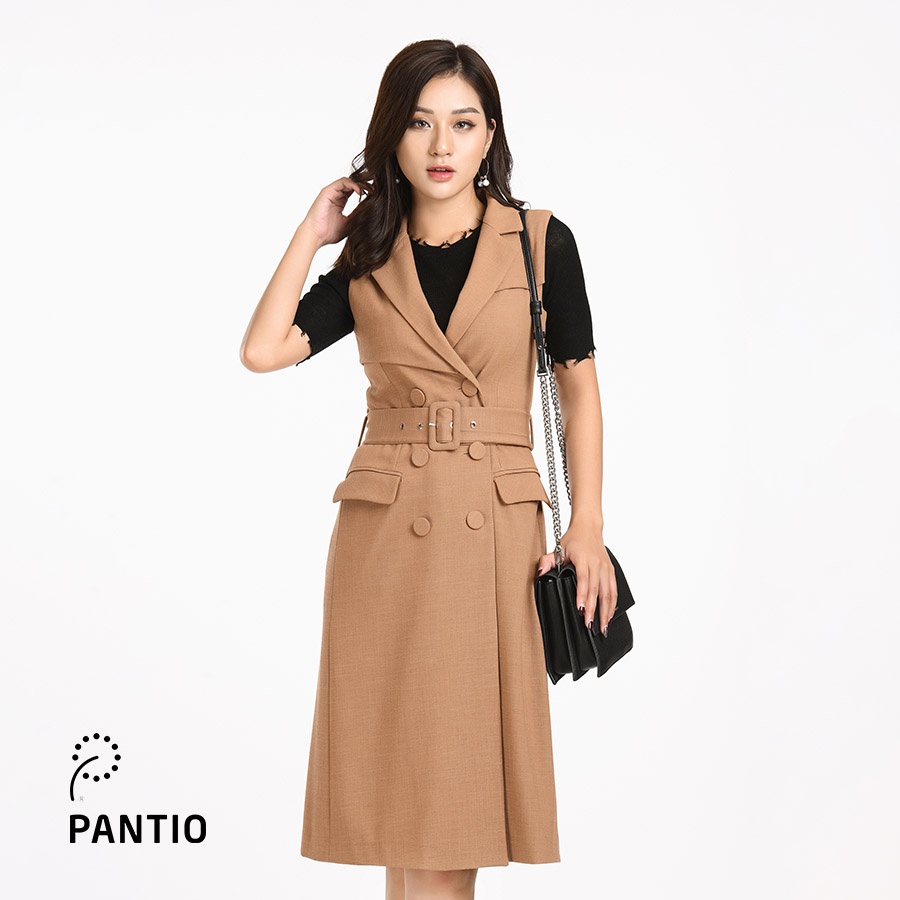 Áo demi chất vải mềm đai thắt eo khuy cách điệu FAD9441 - PANTIO