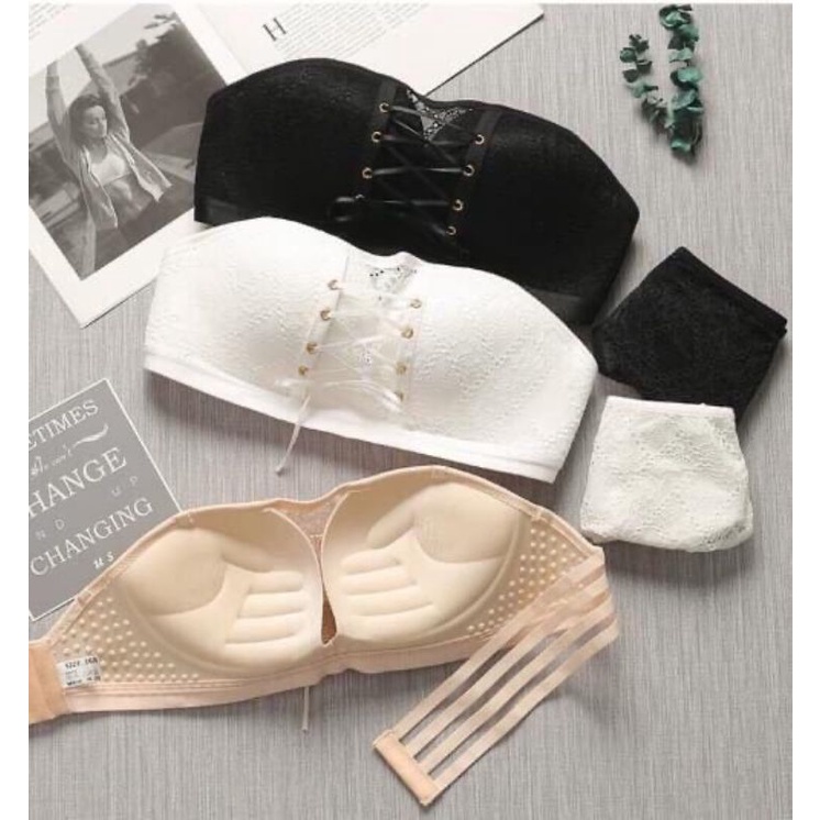 Áo bra cúp ren đây đan hàng QC