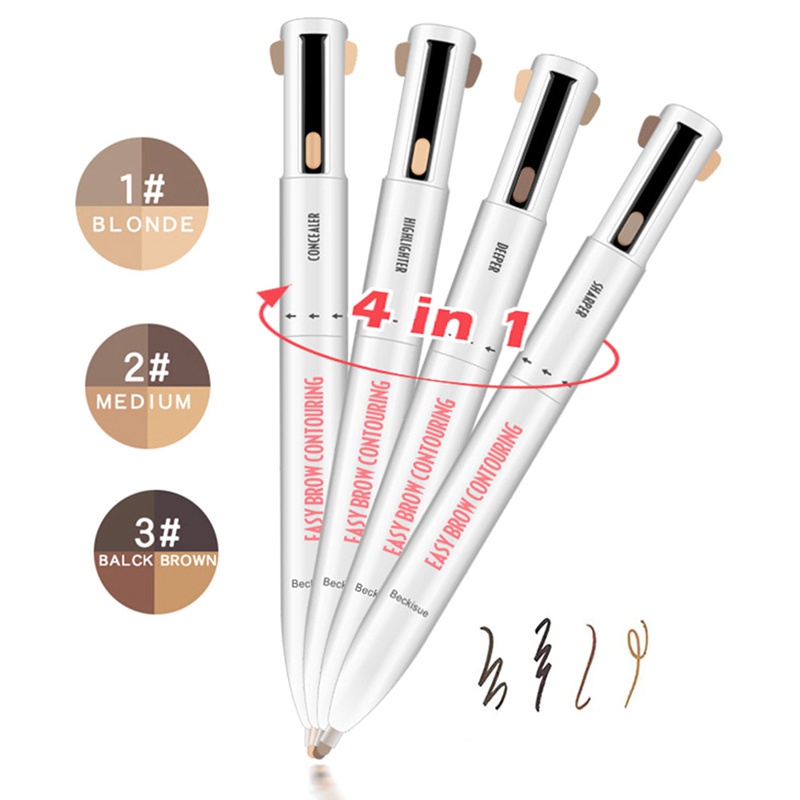 Bút vẽ lông mày tạo khối bắt sáng 4 trong 1 chống nước chống mồ hôi | BigBuy360 - bigbuy360.vn