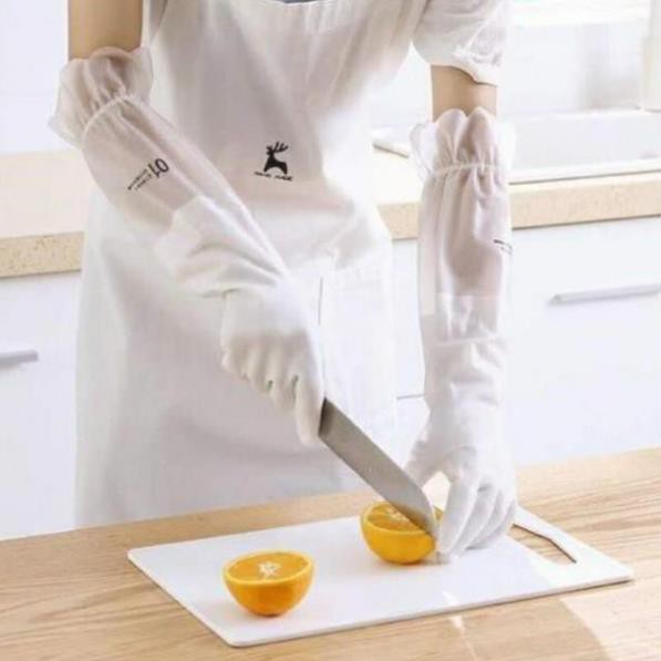 GĂNG TAY CAO SU SIÊU DAI LÓT NỈ CÓ CHUN CHỐNG TUỘT