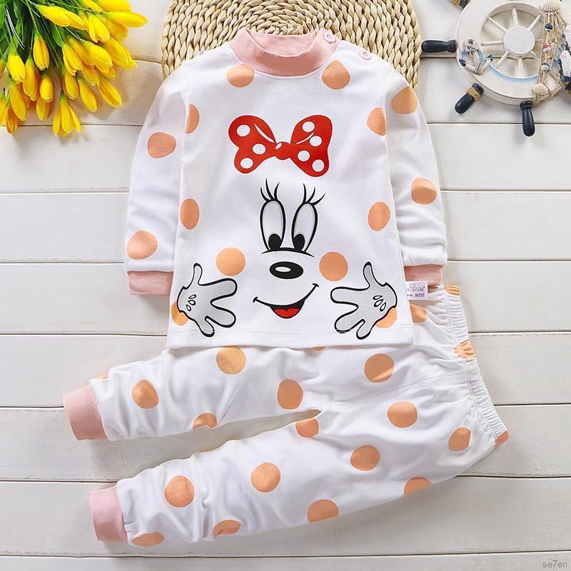 Bộ 7 Món Đồ Mặc Ở Nhà Vải Cotton Dáng Dài Thời Trang Mùa Thu Cho Bé