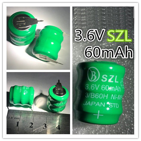 Pin sạc cúc áo chân hàn NI-MH 3.6V