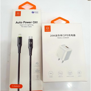  Combo sạc Mcdodo 20w + cáp tự ngắt 36w