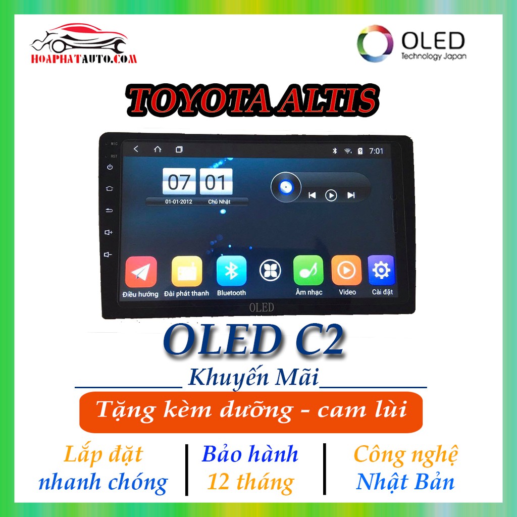 OLED C2 theo xe TOYOTA ALTIS (2003-2007) Tặng Kèm Dưỡng + Cam Lùi