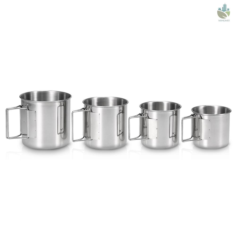 Set 4 Cốc Uống Nước Bằng Thép Không Gỉ Có Thể Xếp Gọn Tiện Lợi