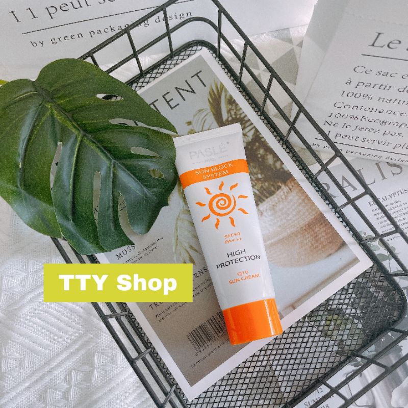 Kem Chống Nắng Nâng Tone Da Pasle Q10 Sun Cream SPF50 PA+++