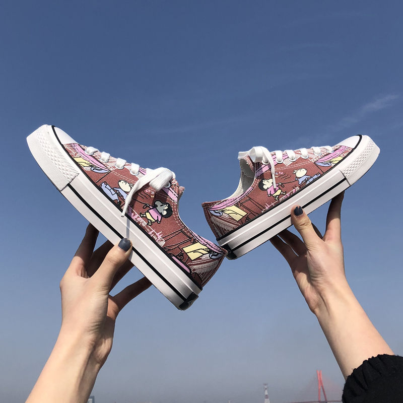 Giày Thể Thao Vải Canvas Cổ Thấp Đổi Màu Thời Trang Hè 2021 Cho Nữ