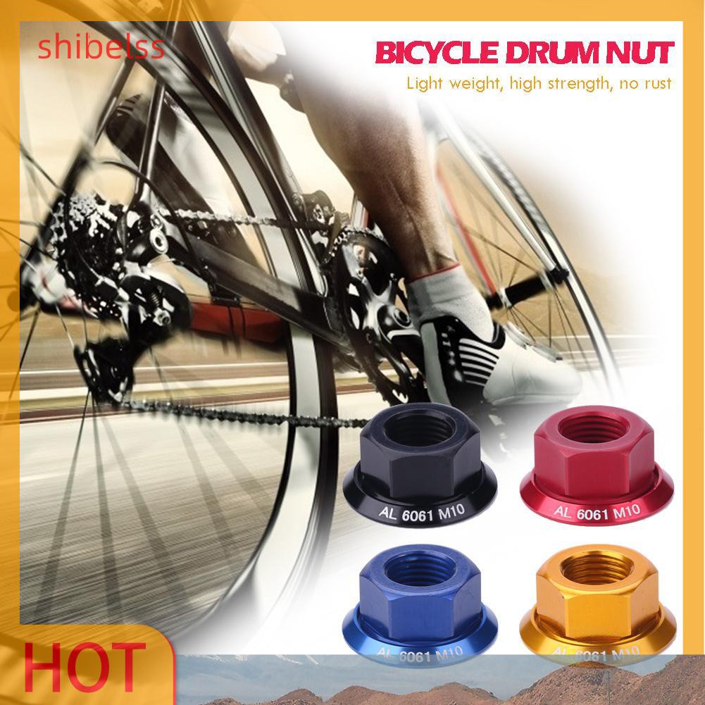 （ʚshibelss）1pc Bicycle Drum Hub Nuts M10 Fixed Gear MTB Road Folding Bike Screw Bolt