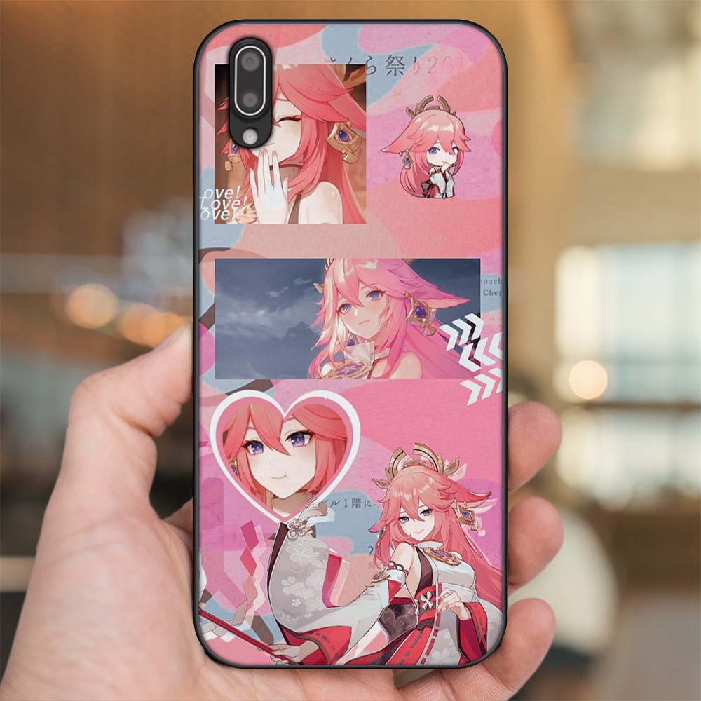 Ốp lưng Vivo Y93 viền đen in hình Yae Miko Genshin Impact