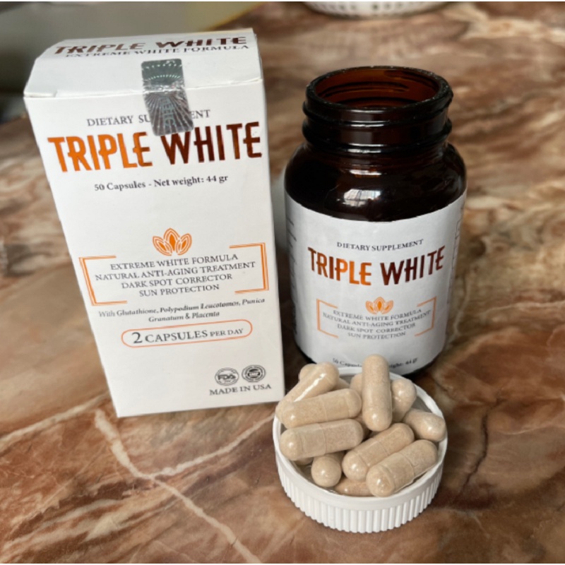 Viên Uống Trắng Da, Chống Nắng, Mờ Thâm Nám Triple White 50 Viên Mỹ
