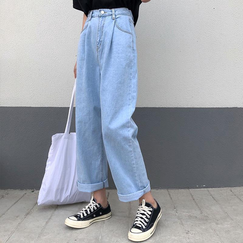 S-5Xl❁Áo thun có thể mặc 100kg❁Quần Jeans lưng cao Size lớn phong cách Hàn quốc